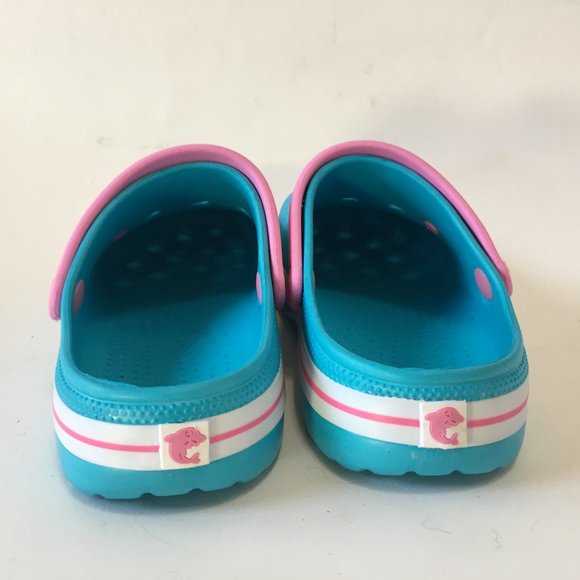 Unbranded Kids Clog Sandals Shoes Blue Pink White Dolphin Water Size 3 34 Child - Picture 8 of 12
